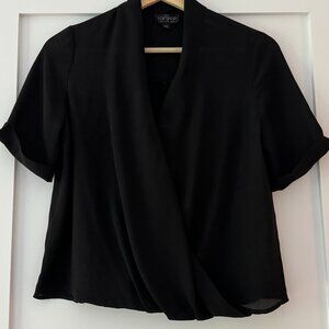 🩷 Topshop Cropped Wrapped Blouse